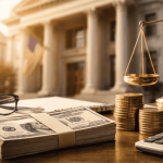 Card payment machine on a café counter with blurred background, representing modern transactions and services offered by banks.